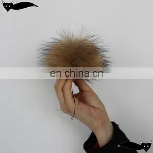 Fashion Natural 10cm Raccoon Fur Pom Pom thumbnail-1