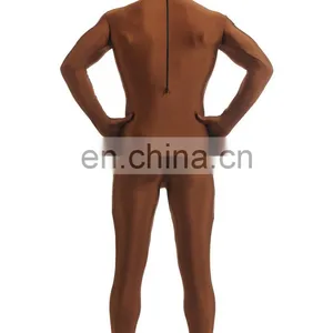 New Unisex Adult Coffee Second Skin Morph Suits Hood Full Body Zentai Costume thumbnail-3