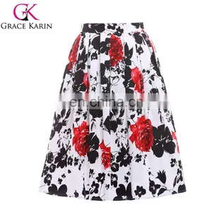 19 Colors ! Grace Karin Cheap Occident Short Vintage Cotton 50s Retro Skirt CL6294-12# thumbnail-1