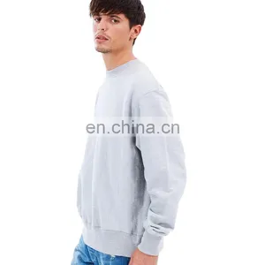 Raglan Sleeve Pullover Fashion Plain 100 Polyester Slim Fit Wholesale Crewneck Sweatshirt Men thumbnail-4