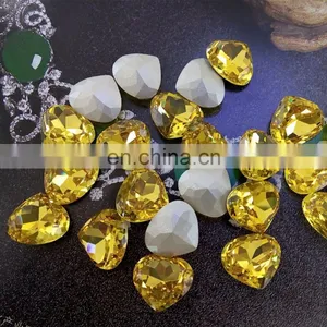 Crystal Vitrail Medium Jewelry Elements, Peach Heart Crystal Stones With Back Foiled thumbnail-3