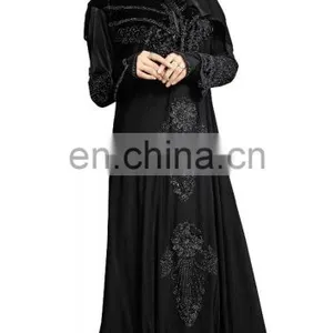 Women's Casual Wear High Quality Stretchable Embroidery Abaya Burkha 2017 ( Islamic Wear Burqas ) thumbnail-3