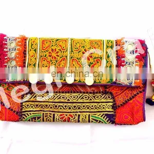 Wholesale Bohemian Banjara Ethnic Handbag- Vintage Clutch Bag-Afghan Clutch Bag- Hand Embroidery Coin Clutch Purse thumbnail-6