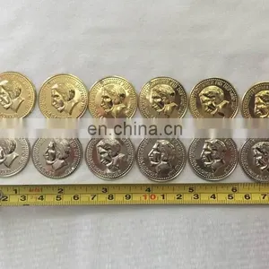 Factory Wholesale 3cm Tribal Silver and Golden 3D Fake Belly Dance Coins Accessory P-9064 thumbnail-1