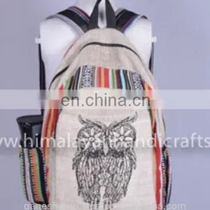 Pure Elegant Blue Hemp Backpack HBBH -0034 thumbnail-2