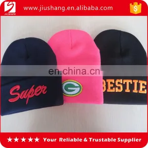 Custom Pink Girls Beanie Hats With Embroidered Logo for Promotion thumbnail-1