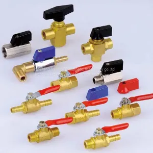 Brass MINI BALL VALVE FF1/4''NPT NICKEL Plated thumbnail-3