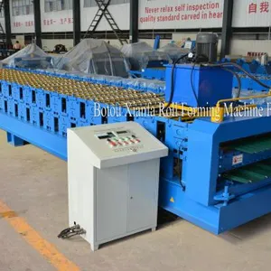 Roof Tiles Colored Steel Double Sheet Roll Forming Machine thumbnail-1