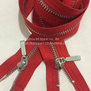 TXT Brand #3 #4 #5 #8 Metal Brass Zipper With Normal Teeth Two Way Open End High Quality and Low Price Garment Assessories thumbnail-1
