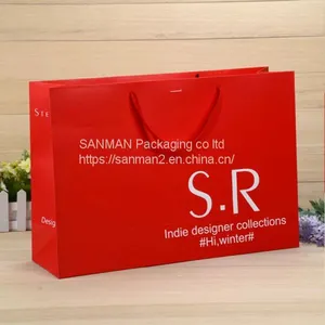 Wholesale Custom Paper Packing Pink Woman Bag With Rope thumbnail-2