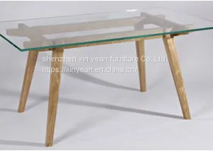 Irene Dining Table With Tempered Glass Top 160*80*73.5 cm thumbnail-1