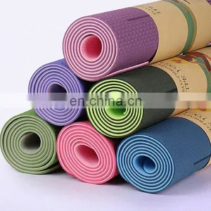 Durable Top Surface For Use With Shoes Foam Bottom Surface Pilates Product Large Black High Density PVC Anti Slip Yoga Mat thumbnail-3