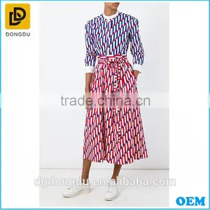 2017 New Summer Design Maxi Long Printing Cotton Skirts for Women thumbnail-1