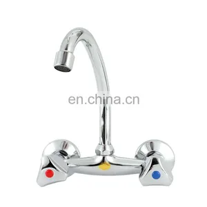 LIRLEE OEM Wall Mounted Kitchen Mixers Sink Taps Double Handles Household Kitchen Faucet Water thumbnail-1