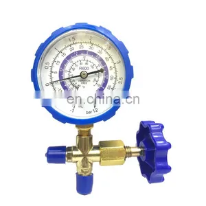 Conjunto de manómetro de colector único de bronce CT-466 para el sistema de refrigeración HVAC, carga de aire acondicionado automático AC, manómetro de colector único thumbnail-4