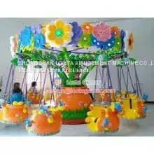 Zhongshan Tai Le Amusement Equipment Children's Small and Medium-sized Indoor and Outdoor Rotating Flying Chair Flowers Paradise Yellow Bee Theme Large Exemption Flying Chair Rotating Honey Pot thumbnail-2
