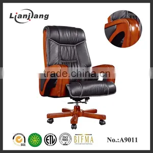 Luxury CEO Swivel Chair Wood Base thumbnail-1