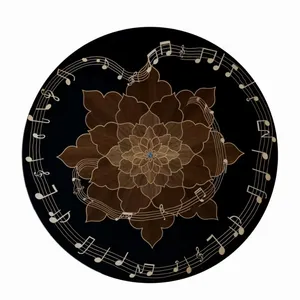 Star Lotus Nocturne Marquetry Round Table thumbnail-4