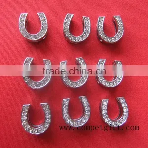 10mm Slide Horseshoe Charm,the Metal Horseshoe,diamond Horseshoe Charm thumbnail-1
