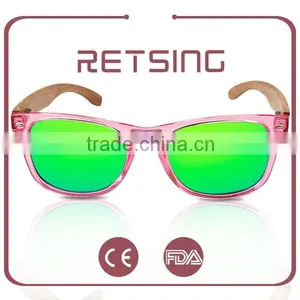Custom Polarized Wooden Sunglasses Cheap Wooden Sunglasses Mirror/revo Lens thumbnail-4