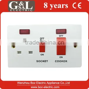 45A Cooker Switch +13A Switched Socket With Neon Cooker Unit Socket in Kitchen thumbnail-1