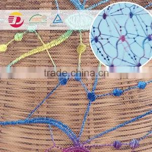 Nylon Elastic Embroidery Sequins Light Blue Print Lace Fabric for Sale thumbnail-4