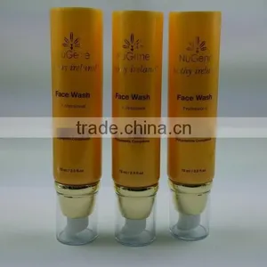 Exquisite Cosmetic Tube With Airless Pump Cap for Whiten Cream /Plastic Tube With Airless Pump Cap for Cosmetics Packaging thumbnail-3