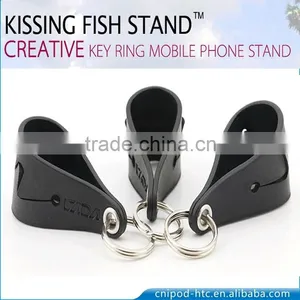 Exclusive Custom Gift Mobile Phone Genuine Leather Stand With Key Ring thumbnail-1