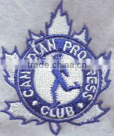 Iron on Embroidered Hockey Laser Cut Patches Leaf Shape 100% Custom Embroidery Patches for Basketball Jersey Tshirt thumbnail-1