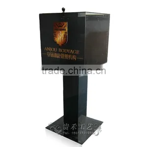 GH-RJ006 High Grade Hot Sale Black Donation Money Box With Lock , Professional Acrylic Donation Box thumbnail-6