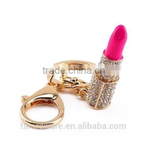 2016 Fashion Promotional Diamond Lipstick Keychain For Christmas Gift thumbnail-2