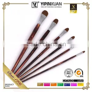 Wood Handle Nylon Hair 6pcs Set Artist Brush Watercolor Brush 6pcs Set thumbnail-1