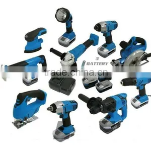 10PC CORDLESS POWER TOOL KIT 18 VOLT 3 X Li-Ion BATTERIES thumbnail-1