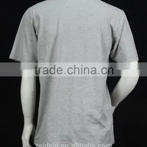 Mans Casual Style Blank 100% Cotton Grey Color V-neck T-shirt thumbnail-4