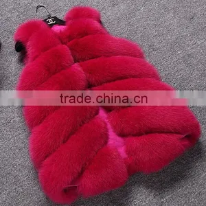 Unique Design Fashion Knitted Short Fox Fur Vest With Price thumbnail-1