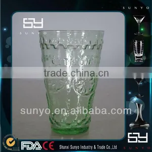 Green Embossed Glass Tumbler thumbnail-1