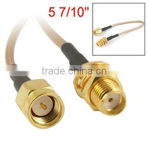 RG316 Coax Cable Jumper Pigtail 15cm With SMA Male to SMA Female Nut Bulkhead Crimp thumbnail-1
