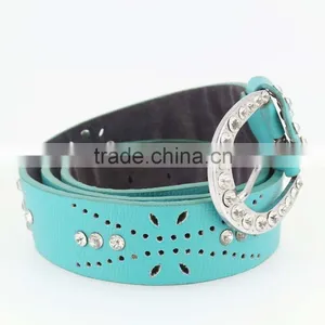 New Women Fashion pu Leather Rhinestone Belt With Shiny Silver Rhinestone Buckles in Yiwu thumbnail-3