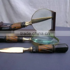 Magnifying Glass,paper Cutter With Wooden Stand thumbnail-1
