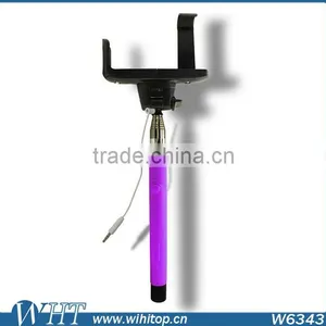 New Designer Extendable Wired Selfie Stick Handheld Monopod Self-pole Built-in Shutter With Mount Clip Holder thumbnail-5