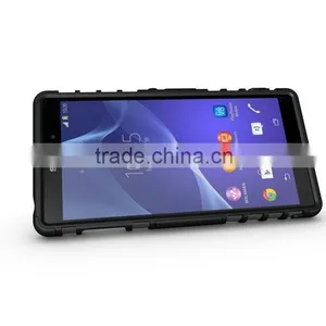 Dual Layer Tough Rugged Kickstand Hybrid Heavy Duty Armor Shockproof Case For Sony Z3 thumbnail-6