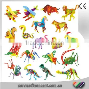 Multiple Wooden 3D Puzzle For Kids DIY Drawing thumbnail-1