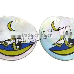 34x34x2mm Natural Seashell Natural Freshwater Shell Pendants thumbnail-1
