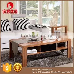 Modern Wooden Melamine Glossy Walnut Mdf Cheap Center Table With Drawer thumbnail-1
