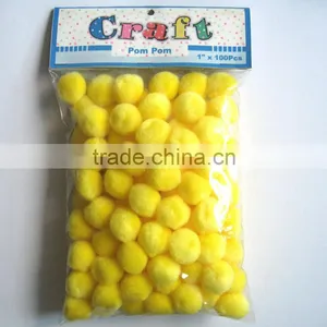 Craft Accessories 1 Inch x 100pcs Acrylic Pompons thumbnail-1
