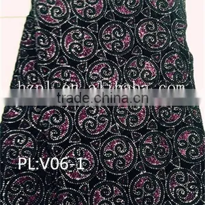 AFRICAN VELVET LACE FABRIC BEST SALE FASHION DESIGN(PL:V06-1) thumbnail-1