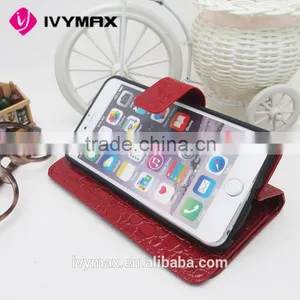 Free Samples Alligator Pattern PU Leather Flip Cover Wallet Case With Smart Texture Finish For Iphone 6 thumbnail-6
