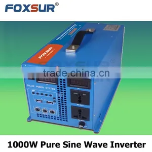 Foxsur New Product 1000W 24V dc to 110V AC Best Quality Professional Power Pure Sine Wave Inverter With Controller thumbnail-1