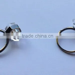 2015 Hot Jewelry 925 Sterling Silver Gemstone Ring With Double Point Rock Crystal Clear Quartz Gemstone Wedding Ring thumbnail-6