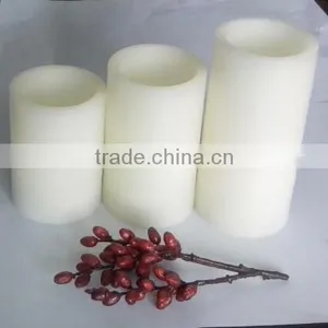 Home Interior Decorative Flat Top White Pillar Set Electric Realistic Flicker Wax Candle With Timer thumbnail-1